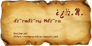 Örmény Míra névjegykártya